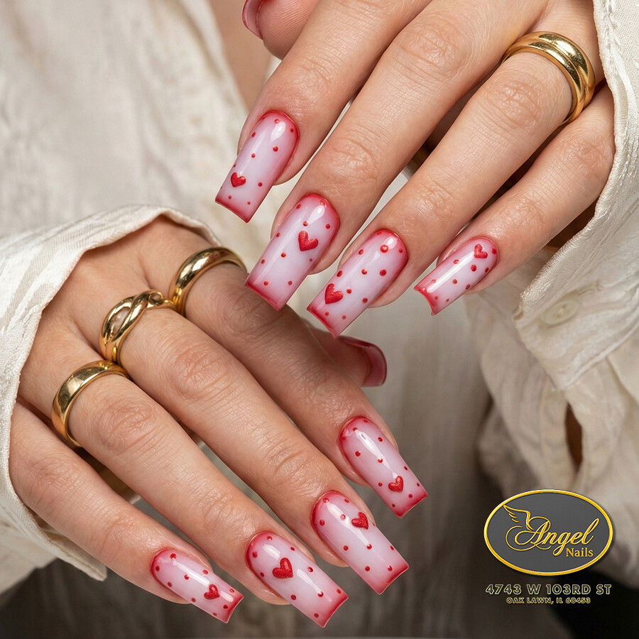 Beautiful Valentine Nail Ideas in Oak Lawn, IL | Angel Nails 60453